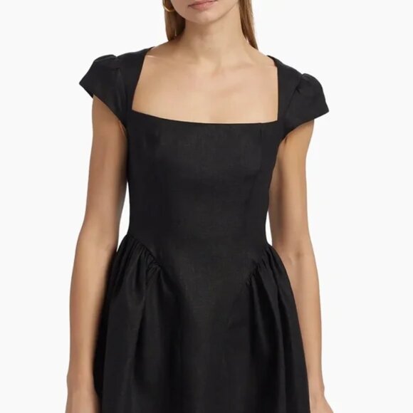 NWT Reformation Oaklyn Linen Dress - Black Size 8 - Picture 2 of 10